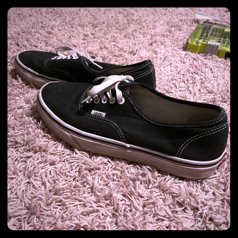 White and Black low top VANS